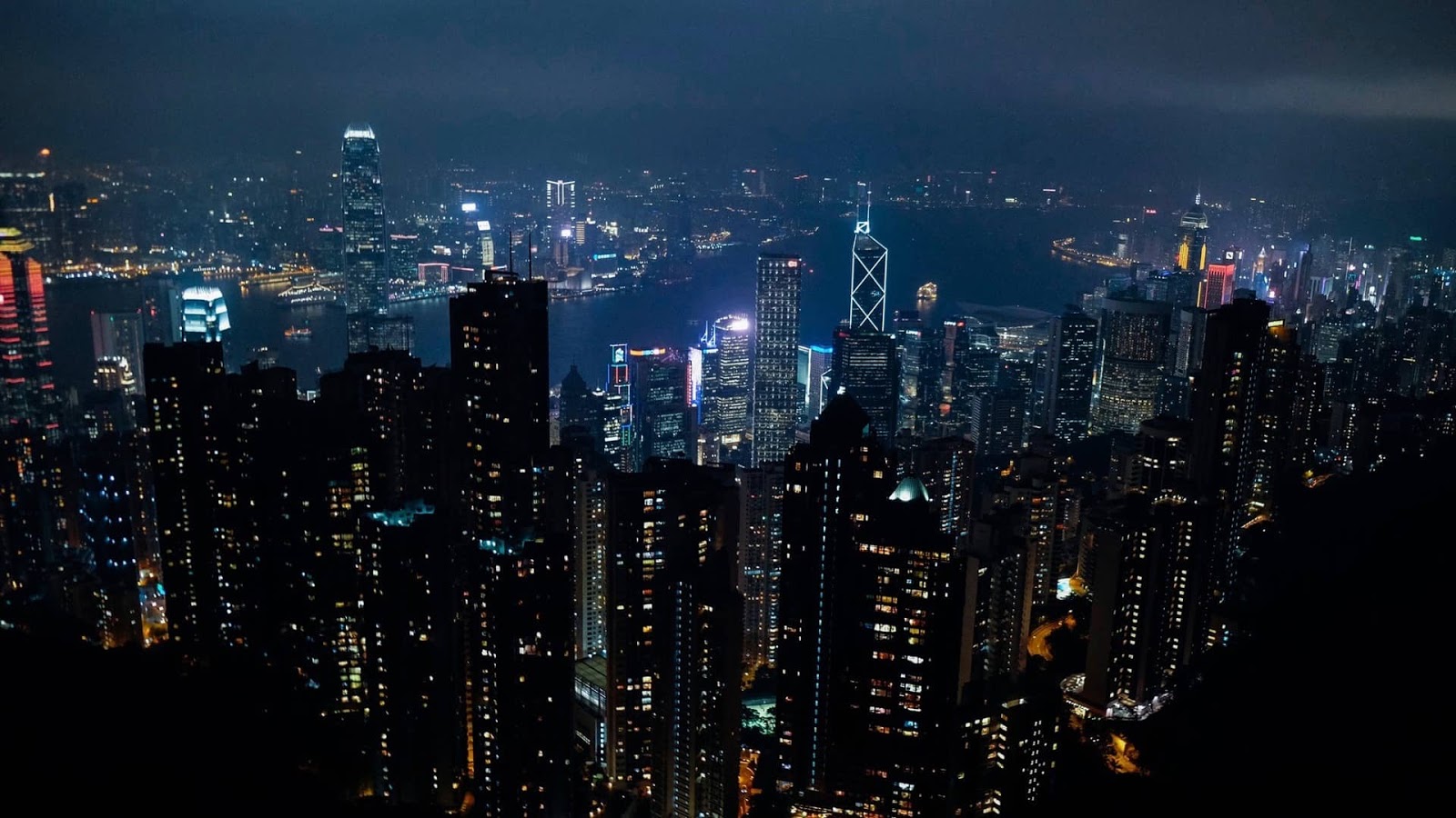 city skyline by night