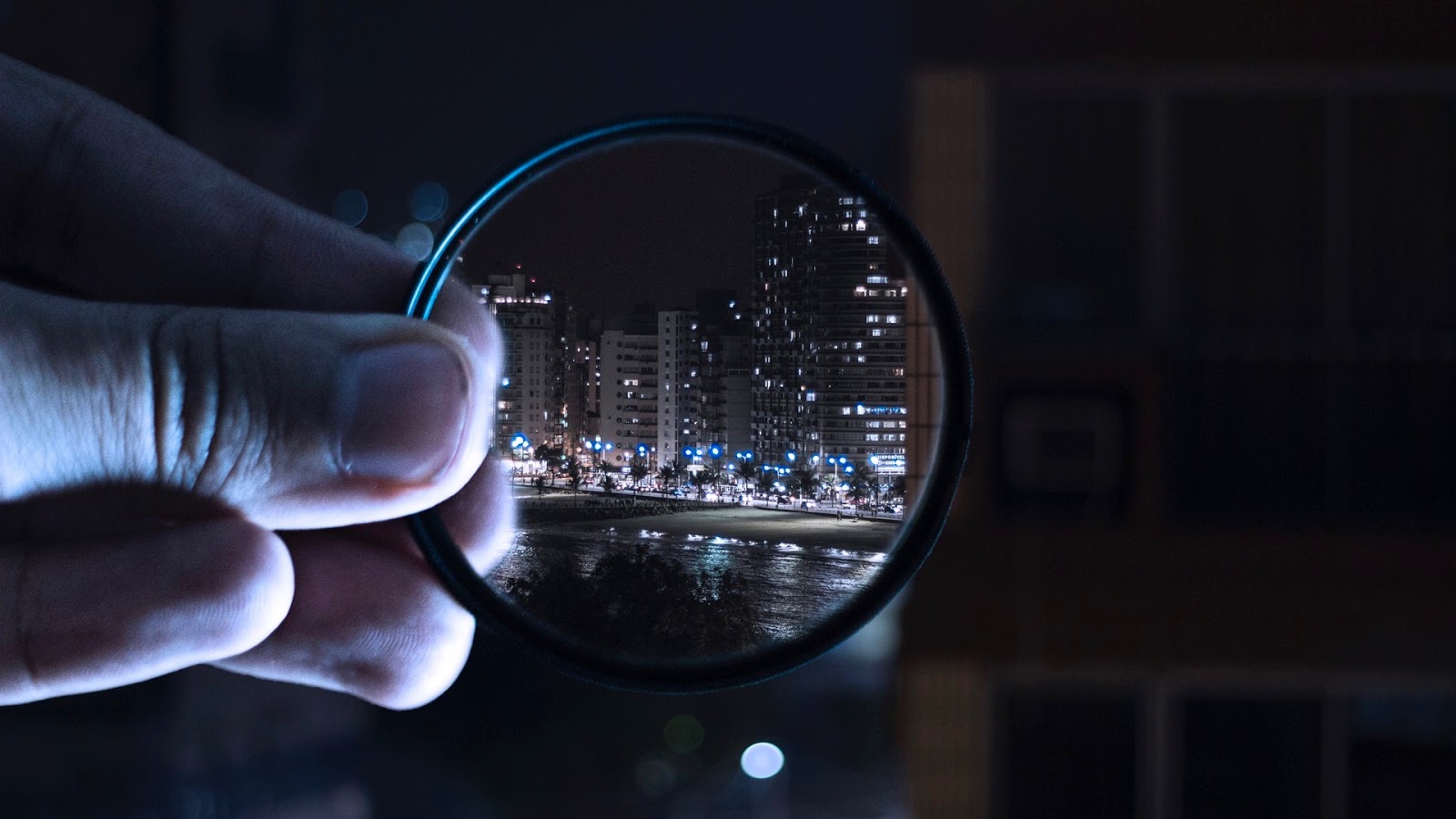 city through a magnifying glass