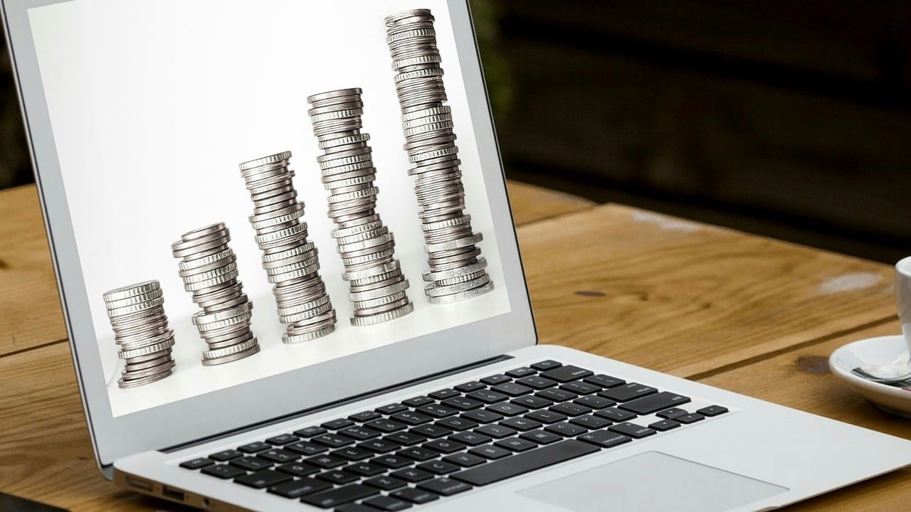 coins on a computer screen